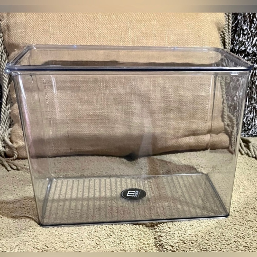 CLEAR ACRYLIC DISPLAY/STORAGE/SHOE/SHORT BOOT BOX w/SIDE/TOP OPENING,